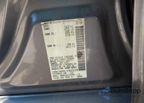 2015 Nissan Altima 2.5 Sv from USA, damaged, VIN 1N4AL3APXFC191559